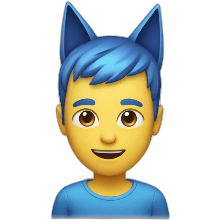 Human with cat ear eat blue banana emoji