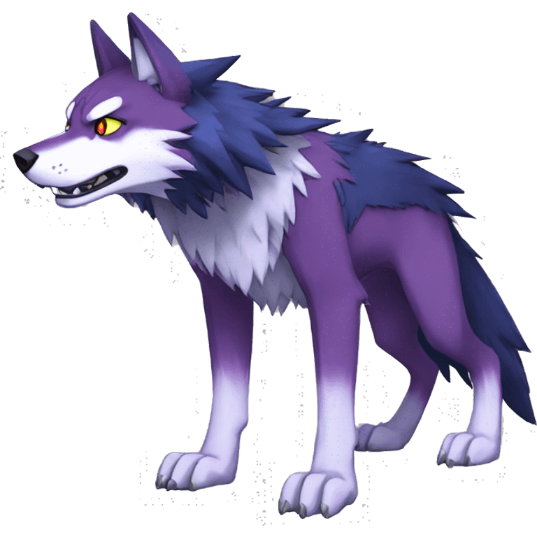 Edgy Colorful Digimon-Fakemon-Wolf full body emoji