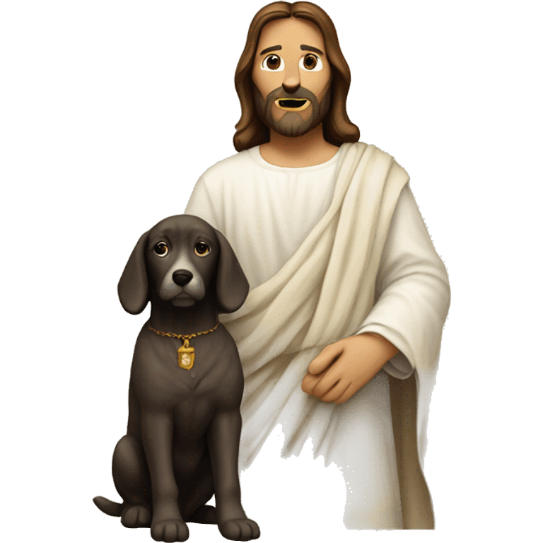 Jesus with a dog emoji