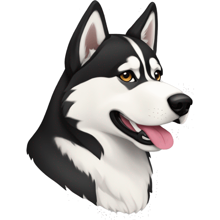 Perro husky siberiano con color banco y negro  emoji