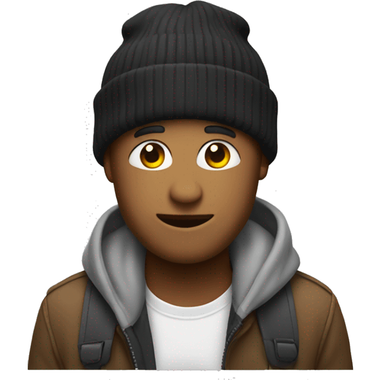 Emoji wearing a beany emoji