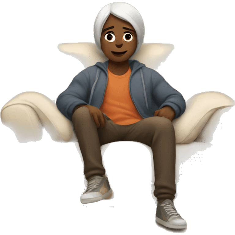 lounging in a cozy netflix series emoji