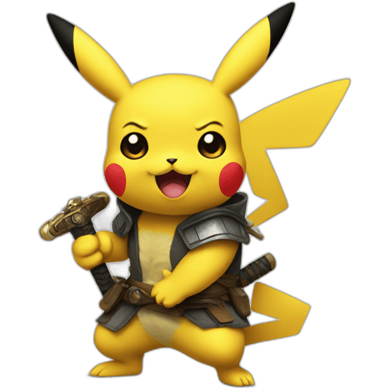 Pikachu with katana emoji