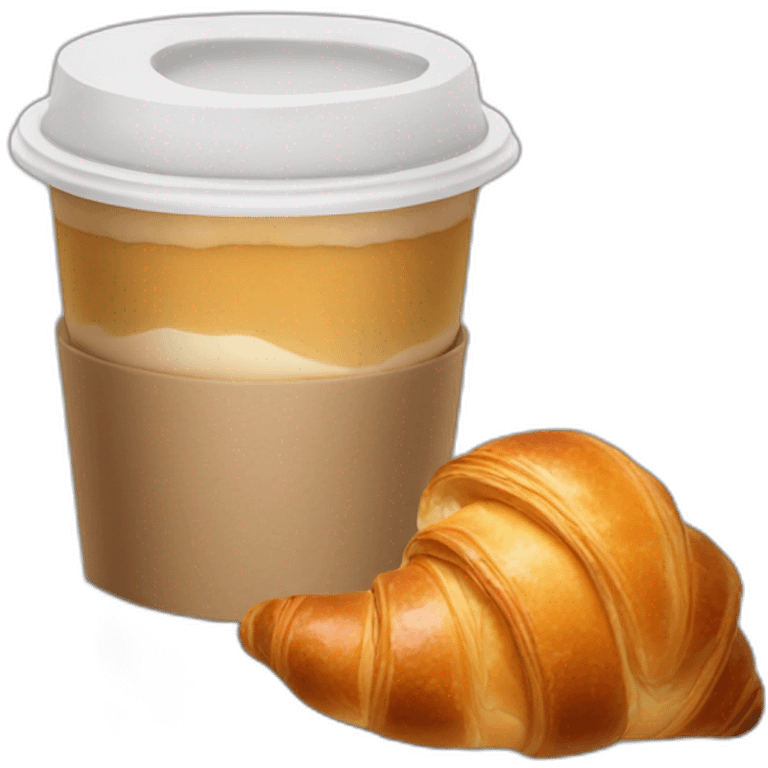 croissant and iced americano coffee emoji