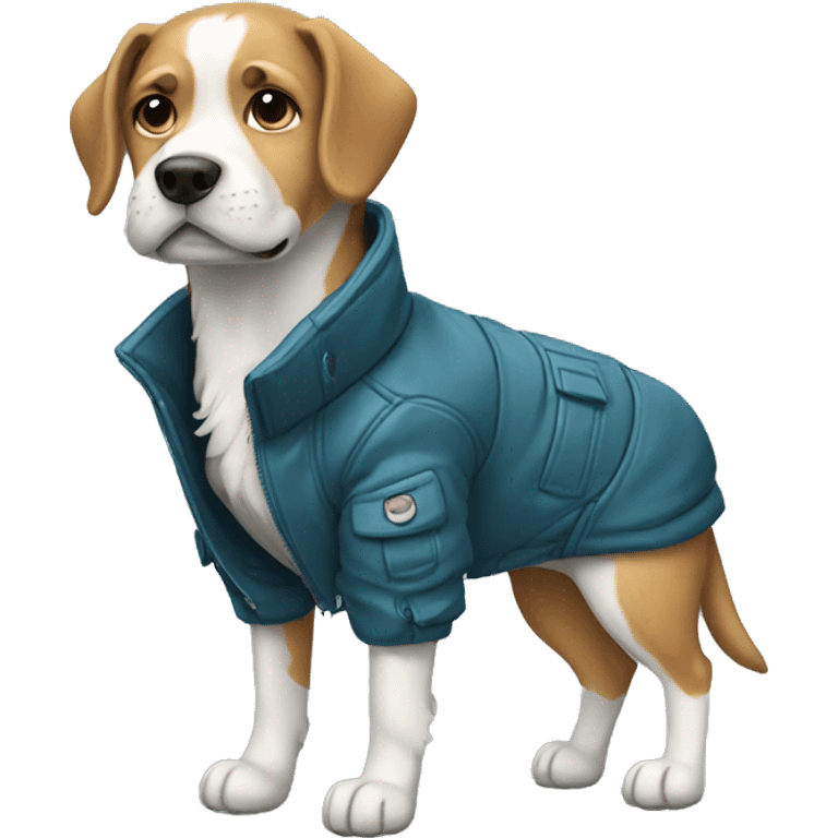 dog wearing jacket emoji