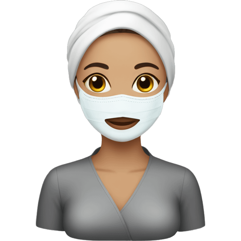 Lady with face mask spa beauty emoji