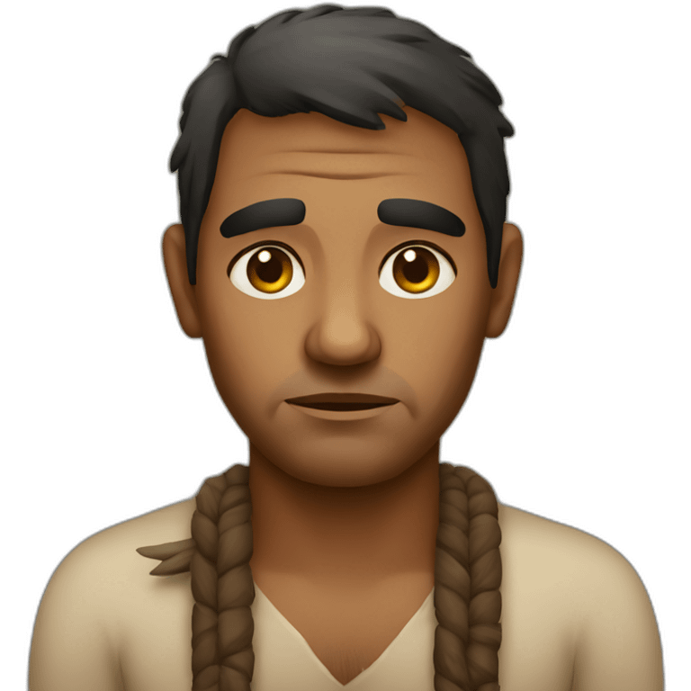 Sad Australian indigenous man emoji