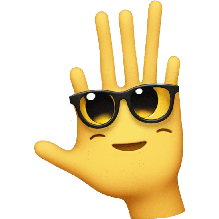 Emoji cool face forming letter M with fingers emoji