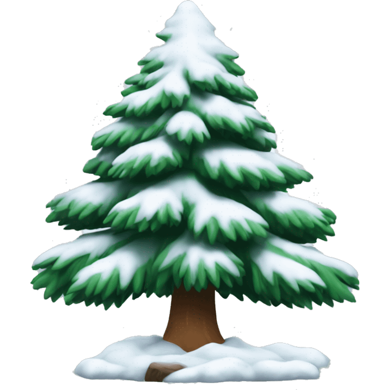 pine tree with snow on it  emoji