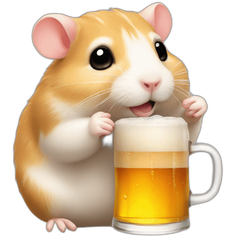 hamster drinks beer emoji