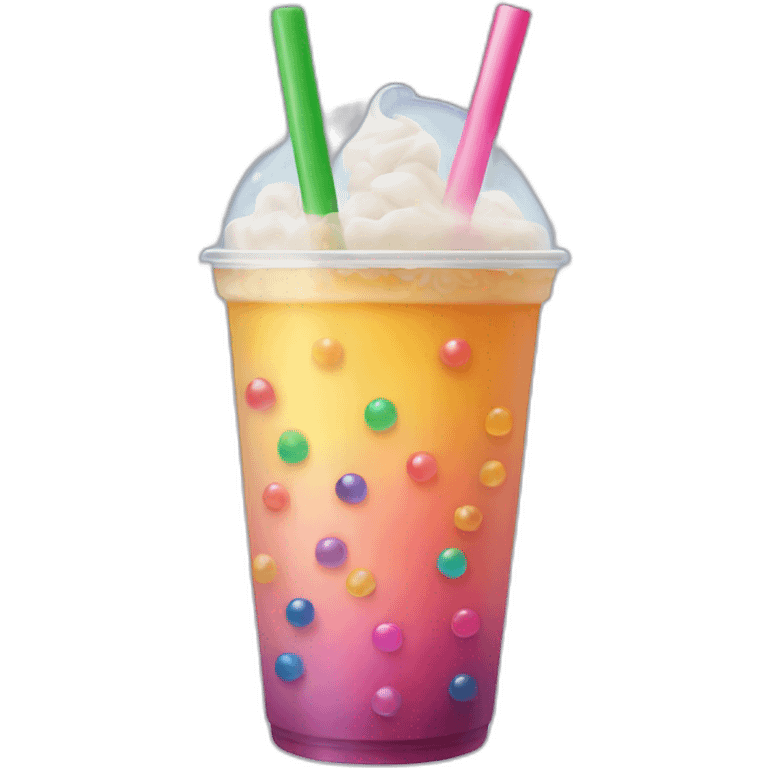 rainbow bubble tea emoji