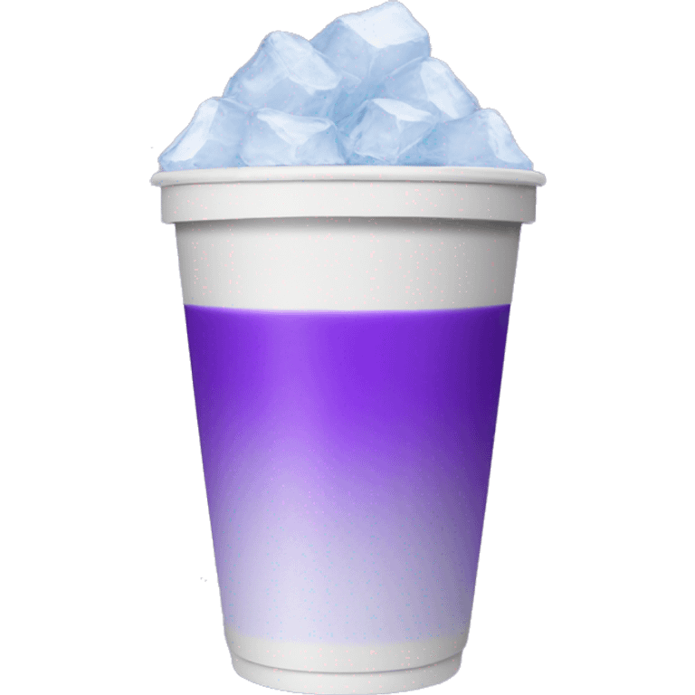 Styrofoam cup with purple liquid and ice emoji