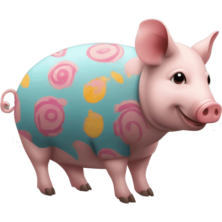 Graffiti patterns on a pig armadillo  emoji