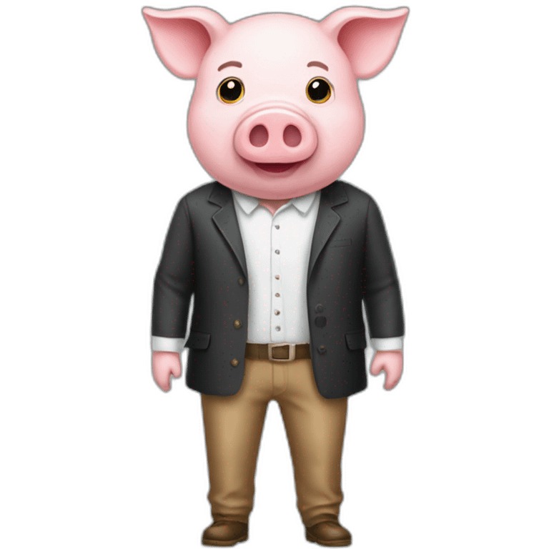 man dress up pig emoji