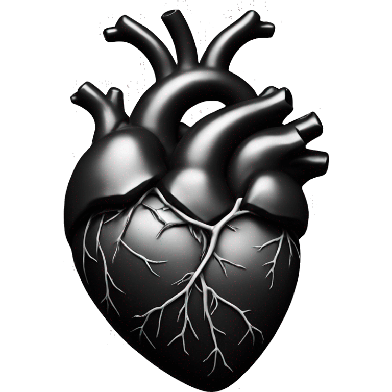 anatomical heart black emoji