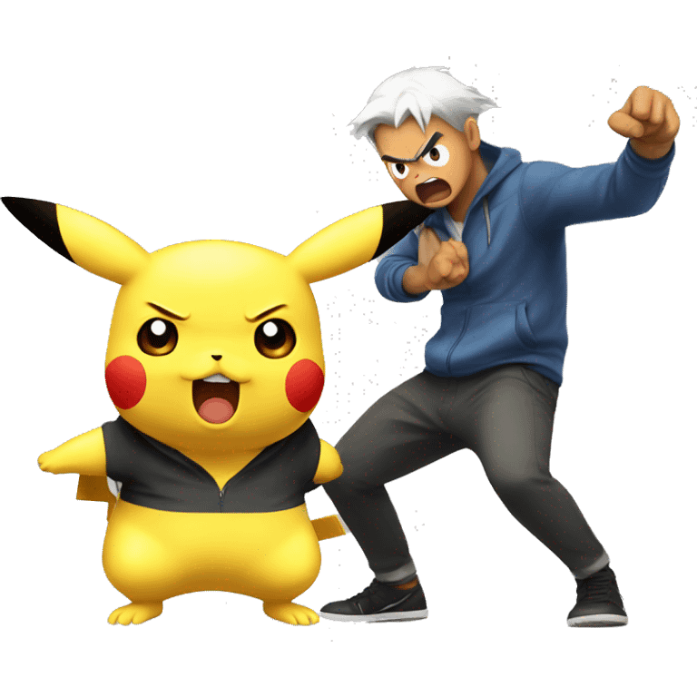 pikachu angry with his trainer emoji