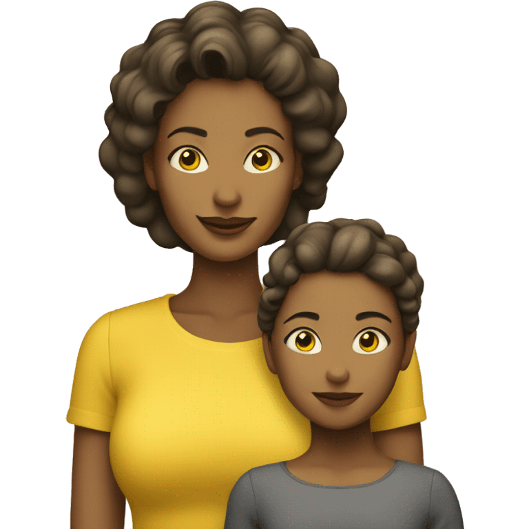 mother and daughter yellow emoji