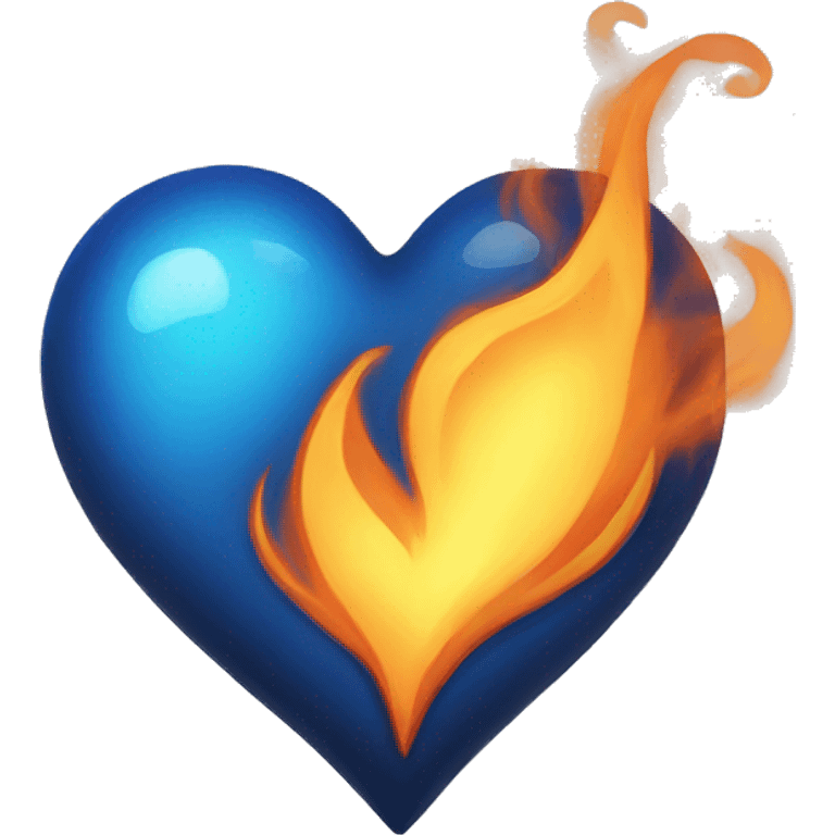 Blue fire heart emoji