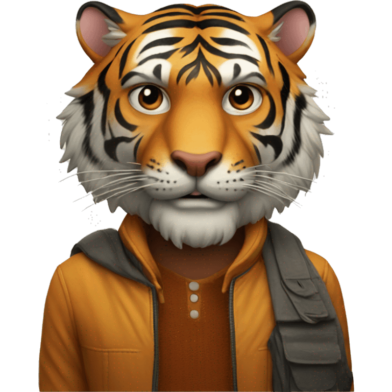 Tiger with man  emoji