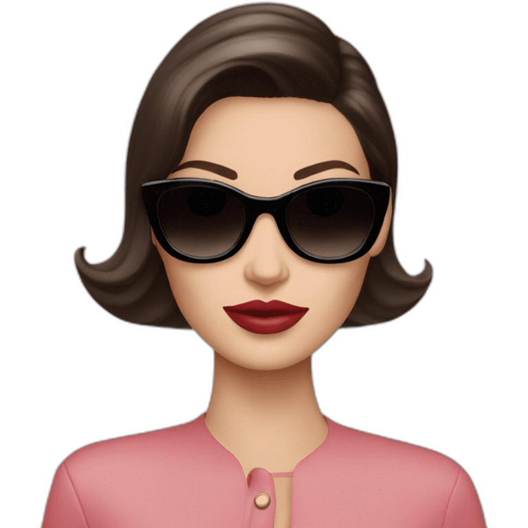 Brunette lady wearing dior emoji