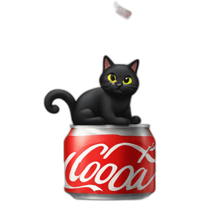 a black cat dealing coke emoji