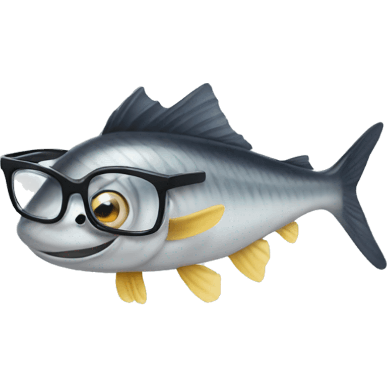 Herring with a glasses emoji