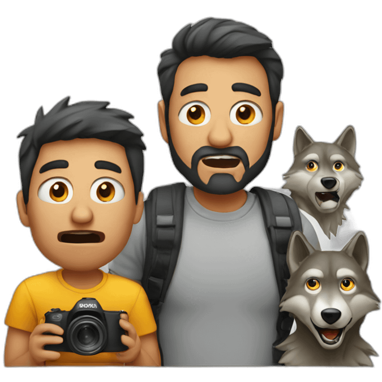 Photographers-scared-with-wolves emoji