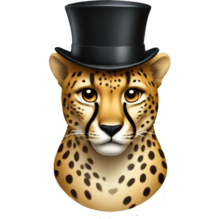  cheetah smirking with top hat emoji