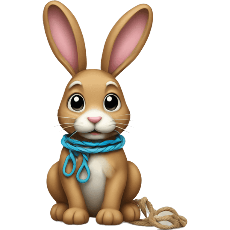 roped up bunny emoji