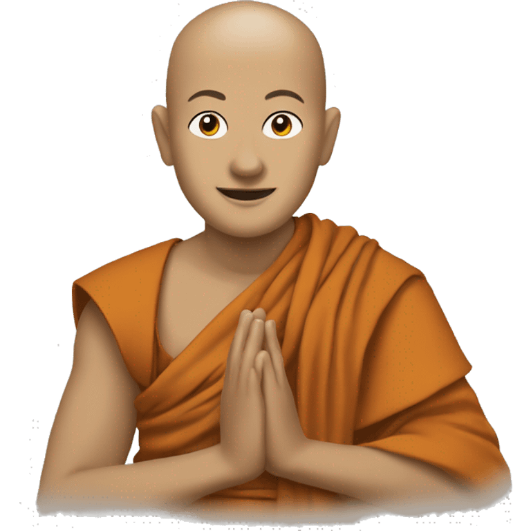 I need to create an emoji featuring a Burmese novice monk as the main image, along with our company logo. emoji