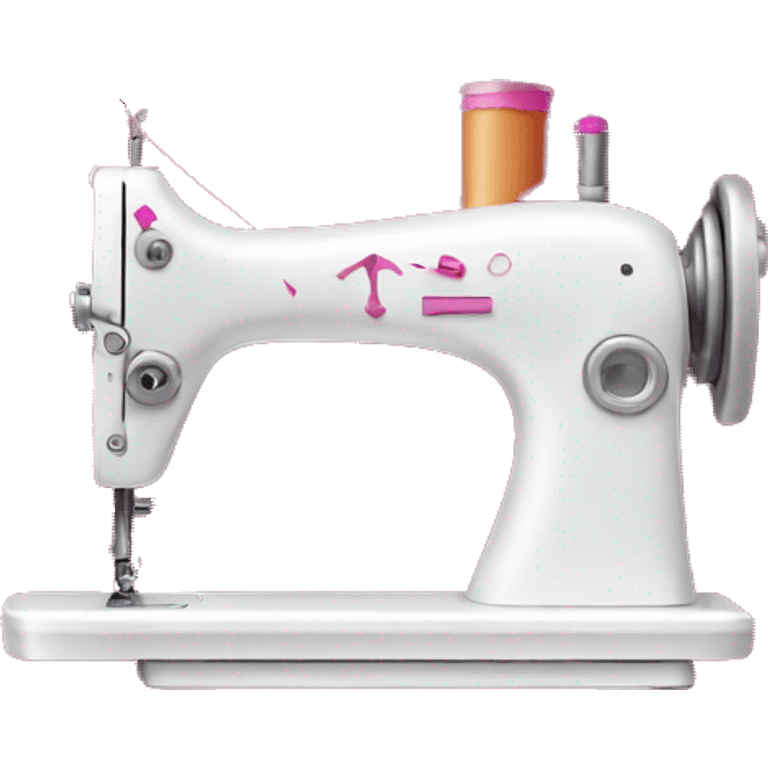 white and fuchsia sewing machine emoji