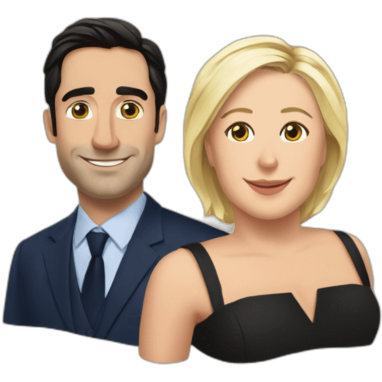 Jordan Bardella et marine le pen emoji