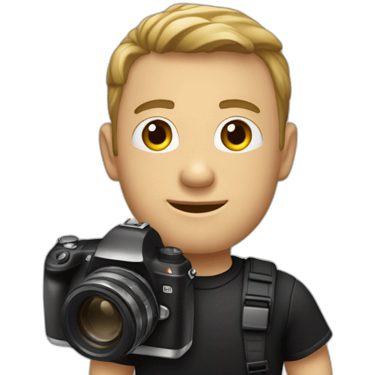  white man with black t shirt and camera and gimbal emoji