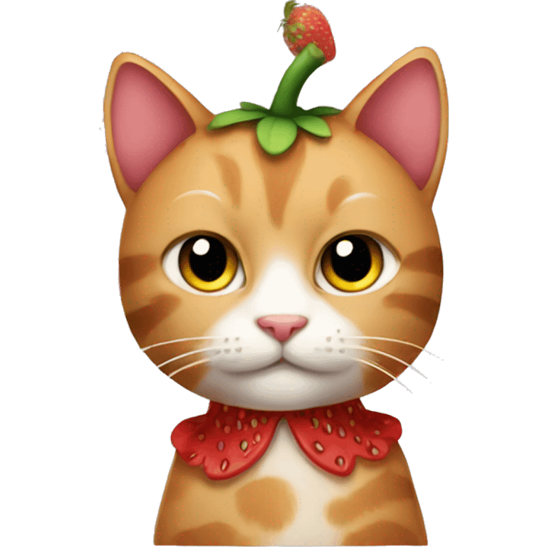 Cat wearing strawberry costumes  emoji