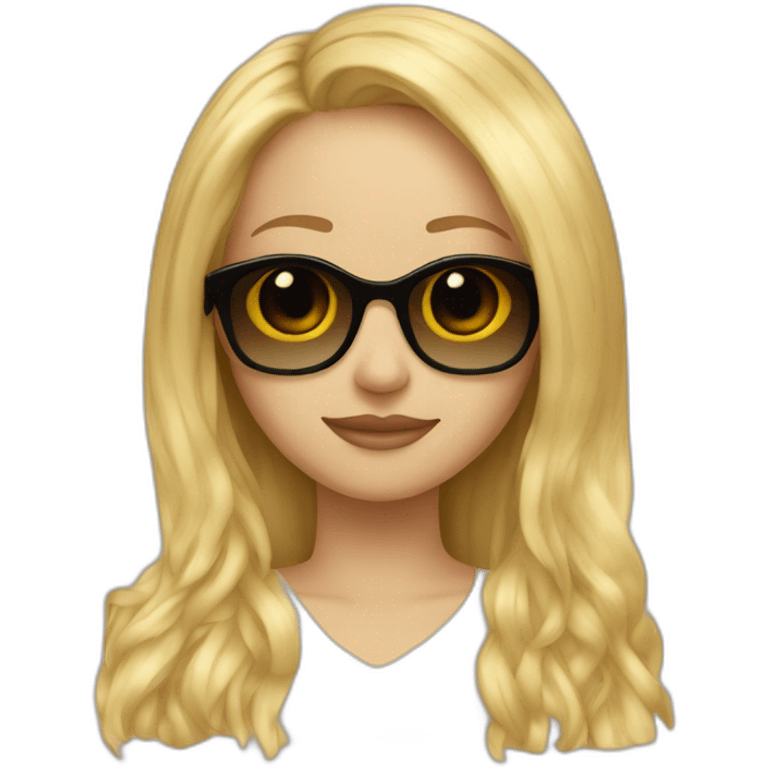 blonde girl long hair sunglasses emoji