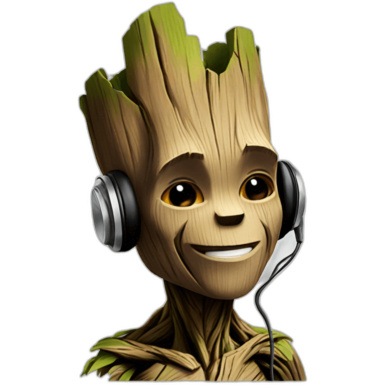 Groot listening to music emoji