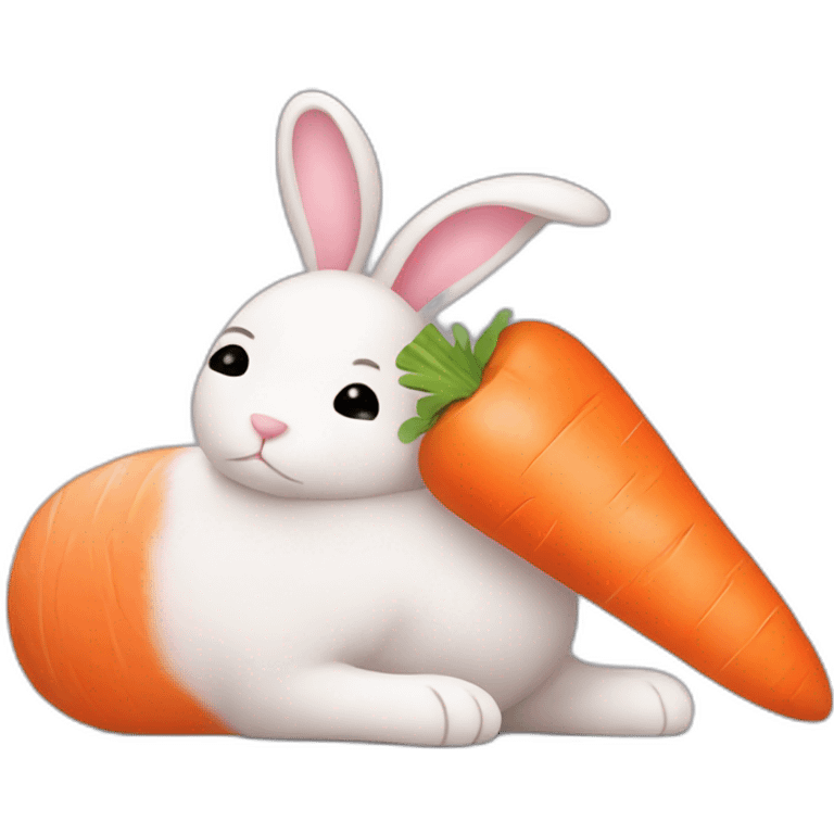 Tired bunny with carrot pijama’s emoji