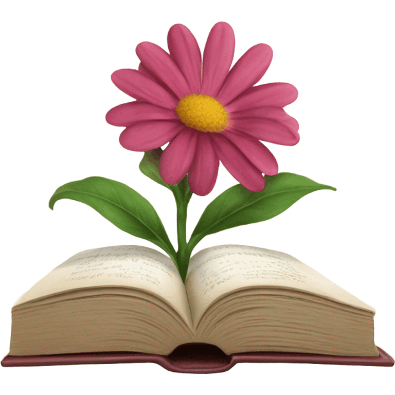 realistic flowers pressing in a book emoji