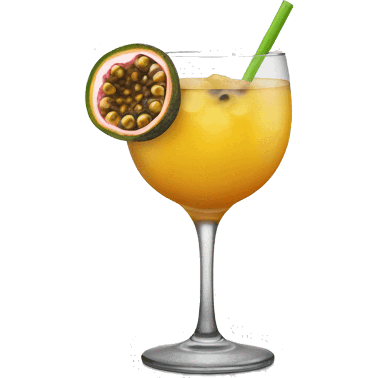 cocktail with passion fruit emoji