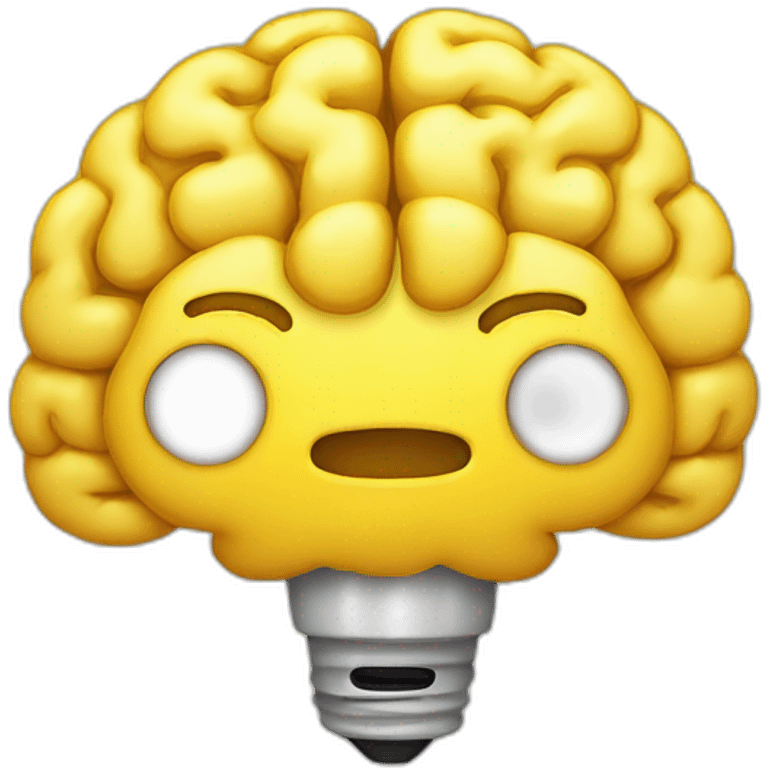 yellow brain with lamp shinint emoji