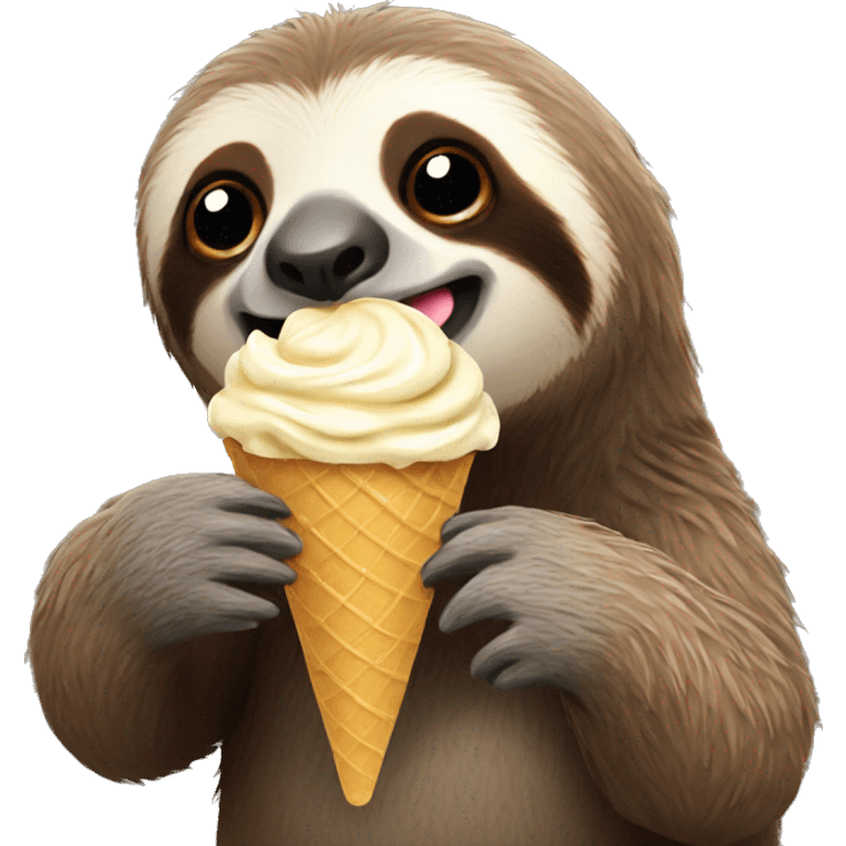 Sloth eating ice cream emoji