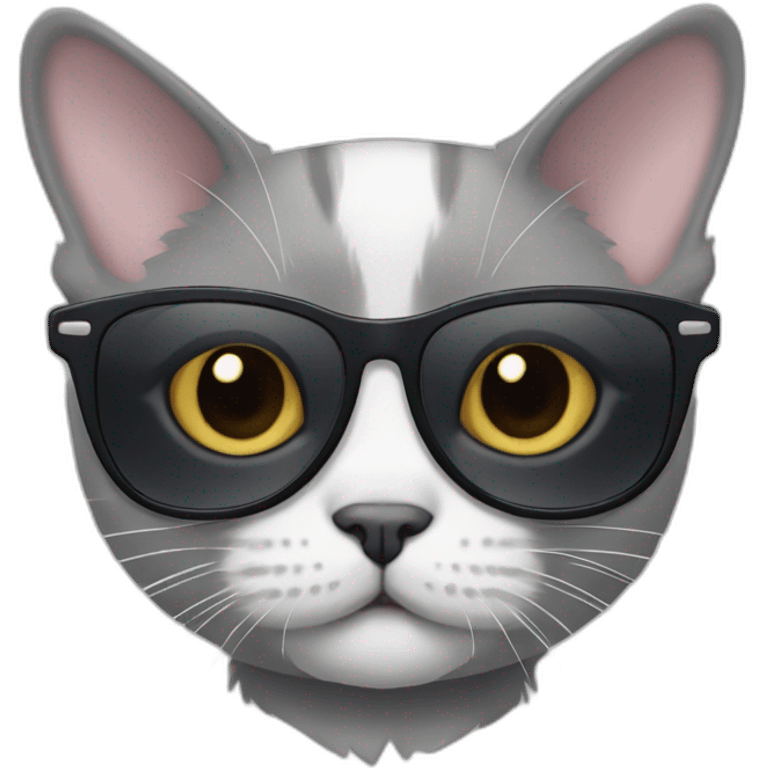 Munchkin cat all gray with sunglasses emoji