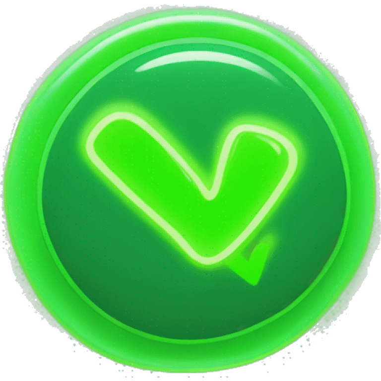 check mark in glowing neon green emoji