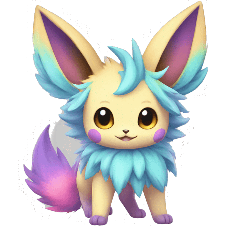 Colorful Kawaii Eeveelution-Cute-Pokémon-fusion full body emoji