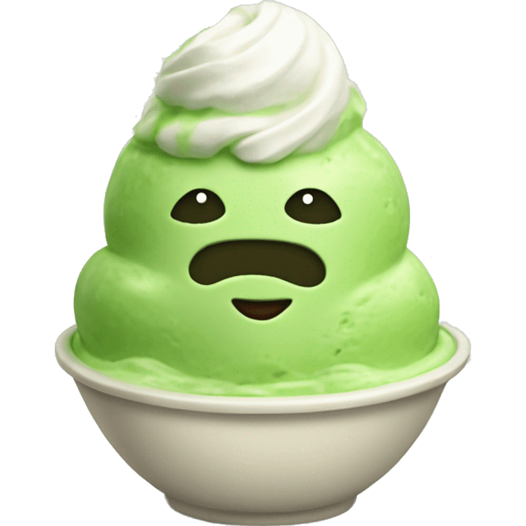 matcha ice cream in a bowl emoji