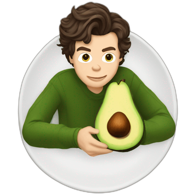 harry styles eating an avocado emoji