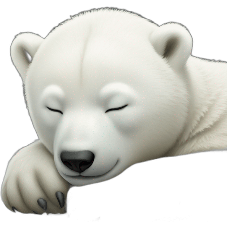 Baby polar bear sleeping nose point right lande emoji