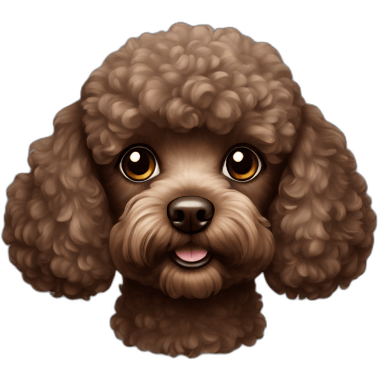 dark brown toy poodle head emoji