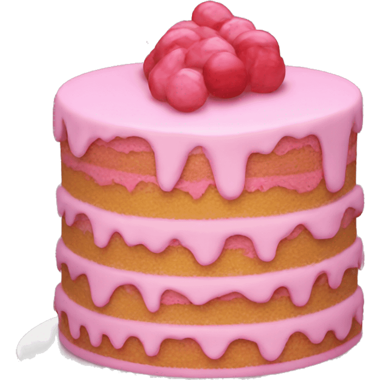 Realistic pink layered cake emoji