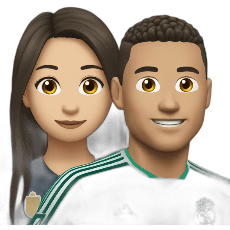 Aya nakamura qui embrasse Ronaldo emoji